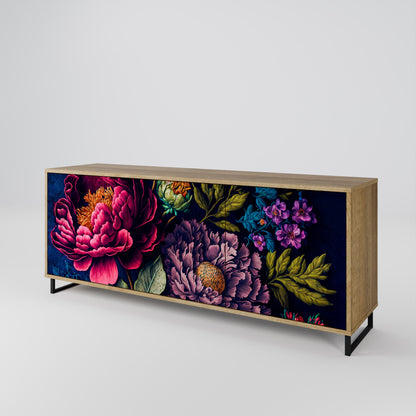 Credenza BLOOMING ELEGANCE a 3 ante in effetto rovere