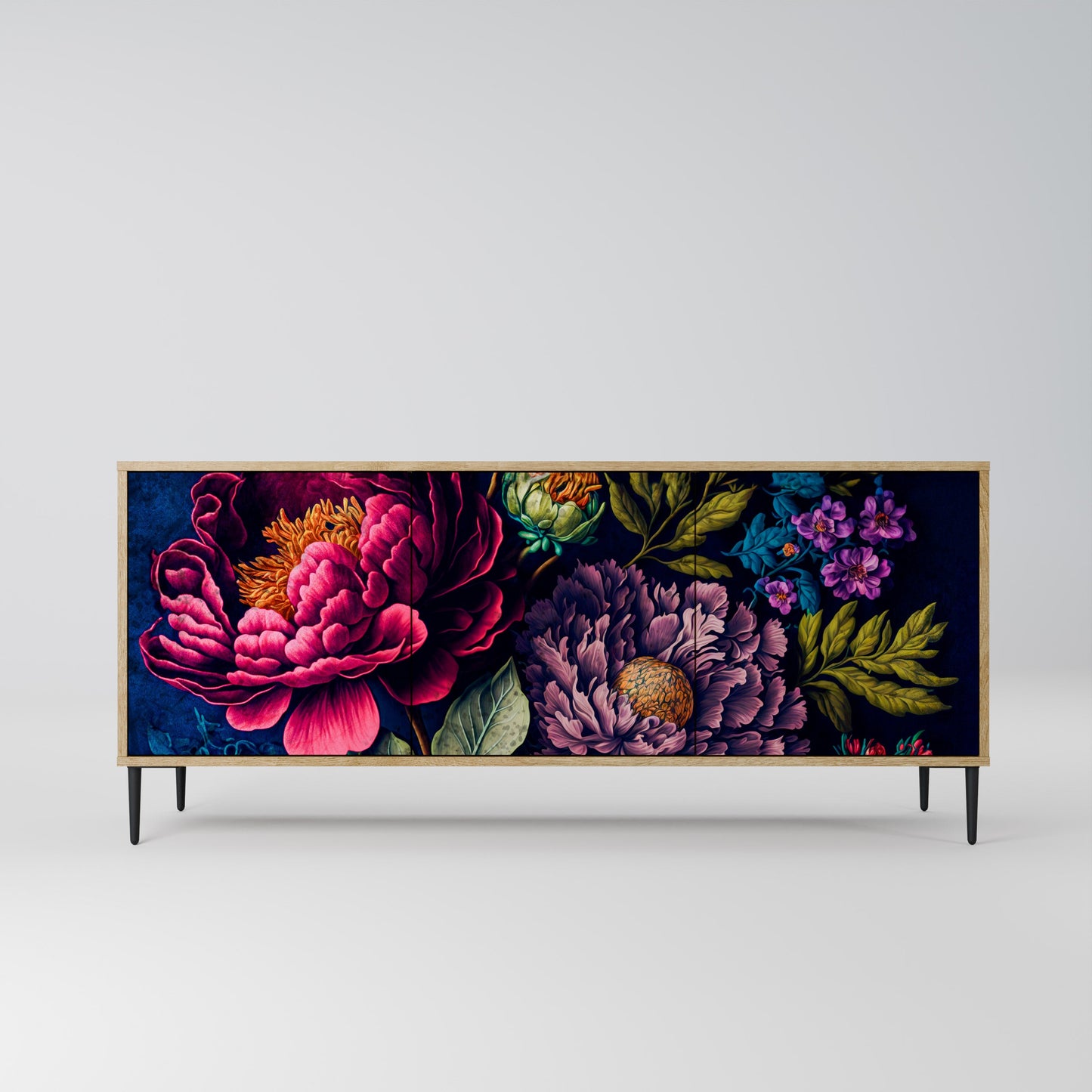 Credenza BLOOMING ELEGANCE a 3 ante in effetto rovere