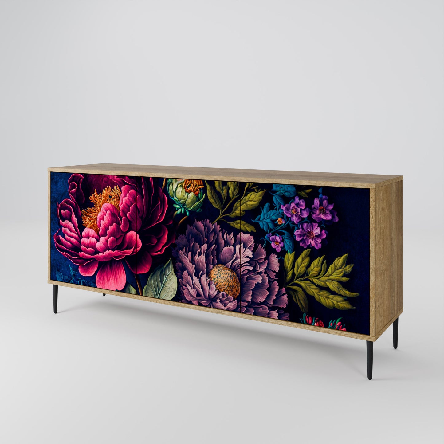 Credenza BLOOMING ELEGANCE a 3 ante in effetto rovere