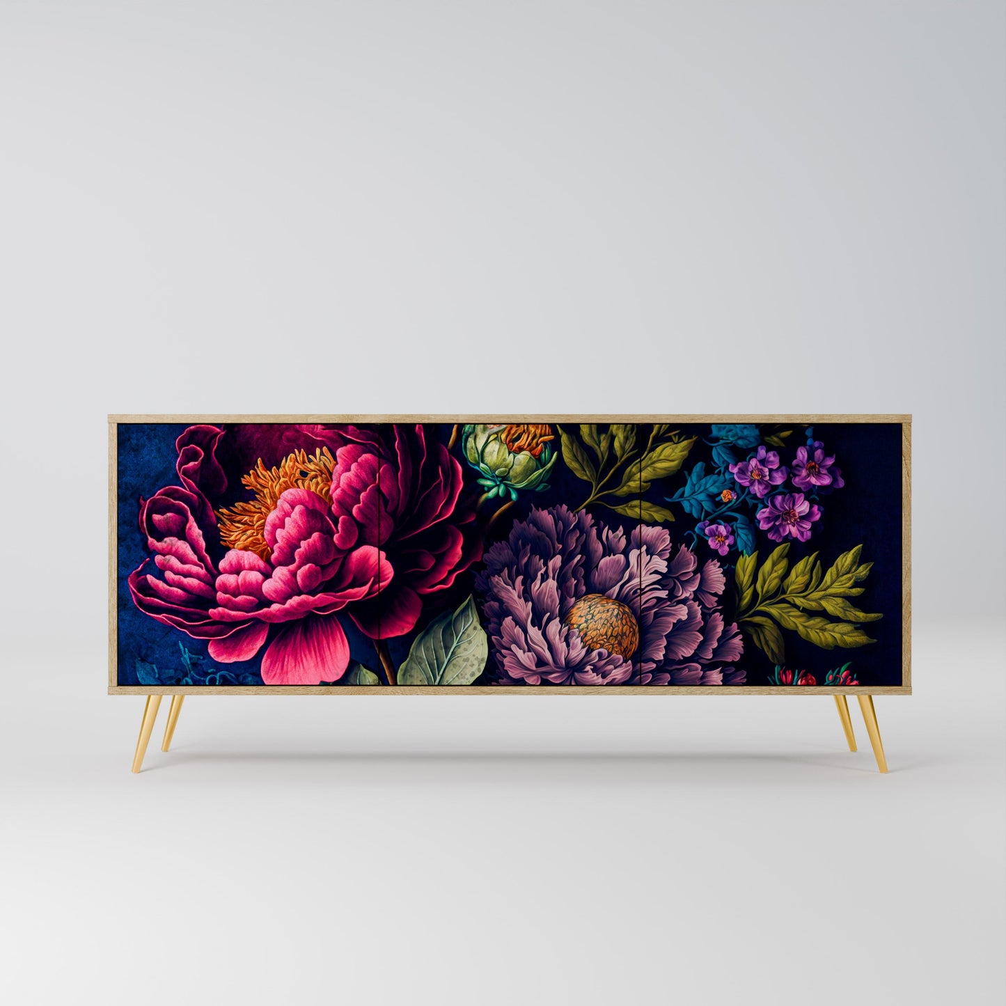 Credenza BLOOMING ELEGANCE a 3 ante in effetto rovere