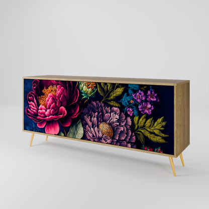 Credenza BLOOMING ELEGANCE a 3 ante in effetto rovere