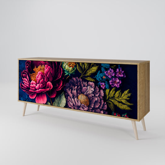 Credenza BLOOMING ELEGANCE a 3 ante in effetto rovere
