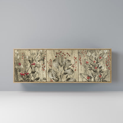 HERBAL GRACE 3-Door Sideboard in Oak Effect