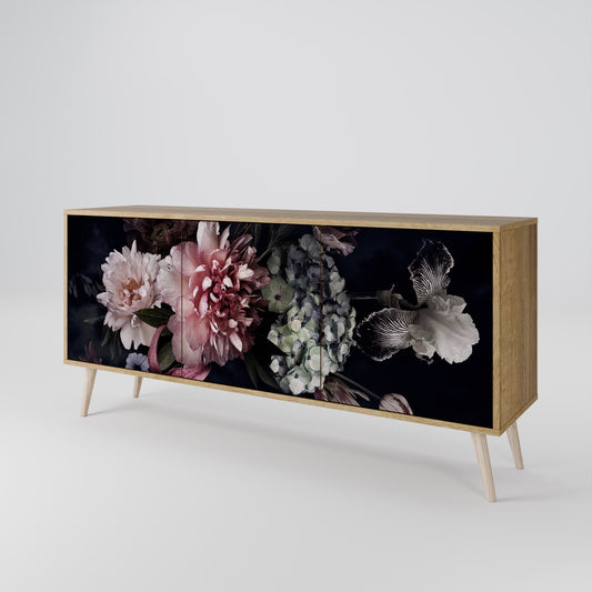 PURE BLOSSOM Madia a 3 Ante in Effetto Rovere
