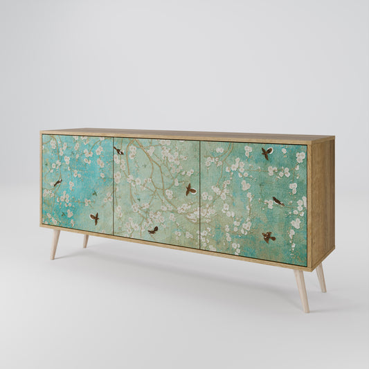 Credenza BLOOMING CHARM a 3 ante in effetto rovere