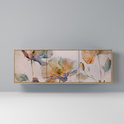 Credenza SOFTEN POPPY a 3 ante effetto rovere