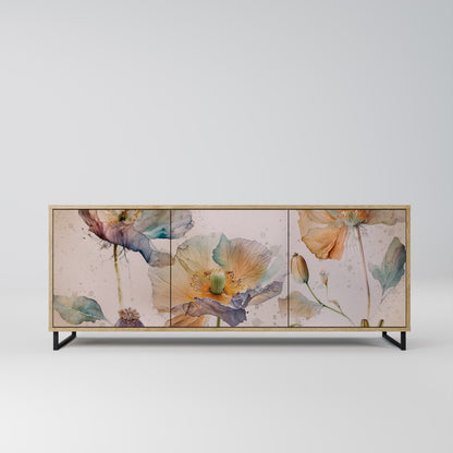 Credenza SOFTEN POPPY a 3 ante effetto rovere