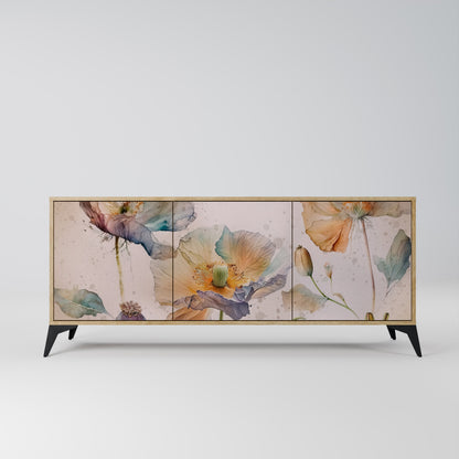 Credenza SOFTEN POPPY a 3 ante effetto rovere