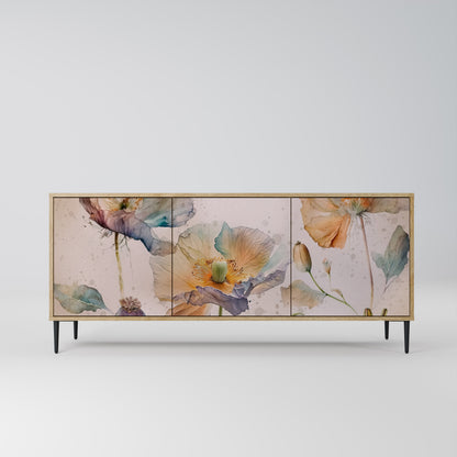 Credenza SOFTEN POPPY a 3 ante effetto rovere