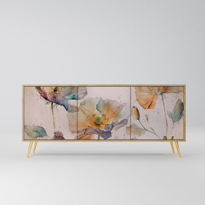 Credenza SOFTEN POPPY a 3 ante effetto rovere