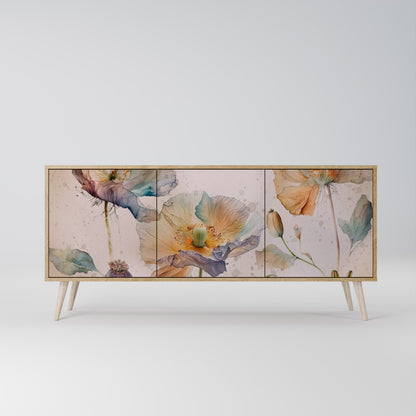 Credenza SOFTEN POPPY a 3 ante effetto rovere