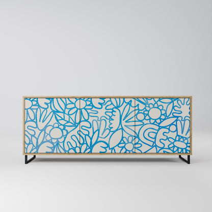BLOOMY MORNING 3-Door Sideboard in Oak Effect