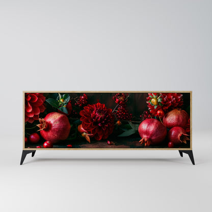 DAHLIAS AND POMEGRANATES 3-Door Sideboard in Oak Effect