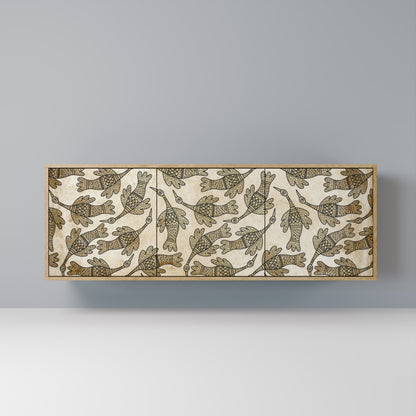 Credenza ALMONDINE SONGBIRD a 3 ante in effetto rovere