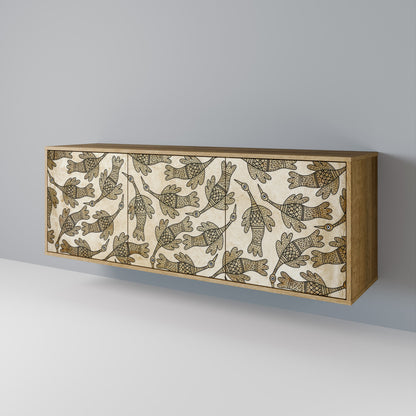 Credenza ALMONDINE SONGBIRD a 3 ante in effetto rovere