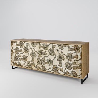 Credenza ALMONDINE SONGBIRD a 3 ante in effetto rovere