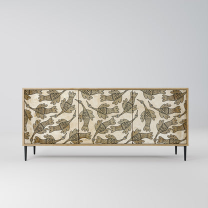 Credenza ALMONDINE SONGBIRD a 3 ante in effetto rovere
