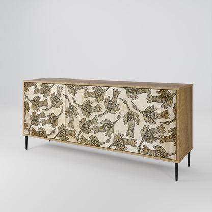 Credenza ALMONDINE SONGBIRD a 3 ante in effetto rovere