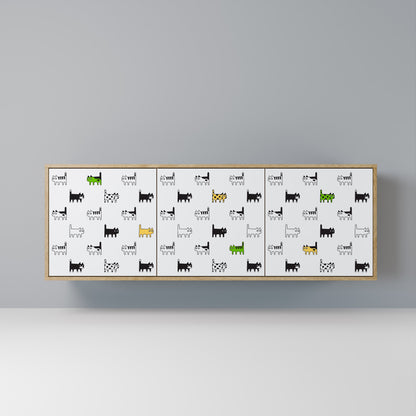 CATS COMPILATION Credenza a 3 ante in effetto rovere