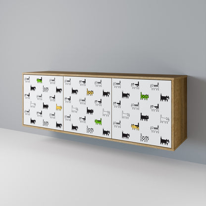 CATS COMPILATION Credenza a 3 ante in effetto rovere
