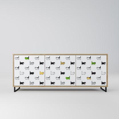 CATS COMPILATION Credenza a 3 ante in effetto rovere