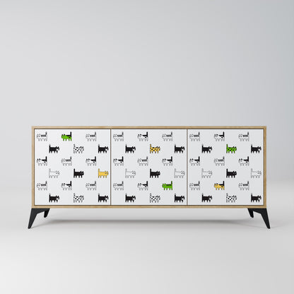 CATS COMPILATION Credenza a 3 ante in effetto rovere