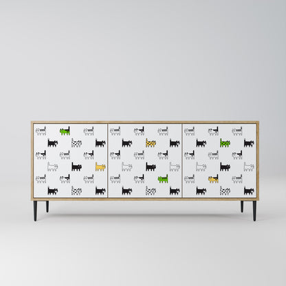 CATS COMPILATION Credenza a 3 ante in effetto rovere