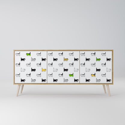CATS COMPILATION Credenza a 3 ante in effetto rovere