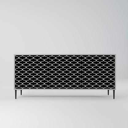 TESSELATED BLACKNESS 3-Door Sideboard in Grey Finish