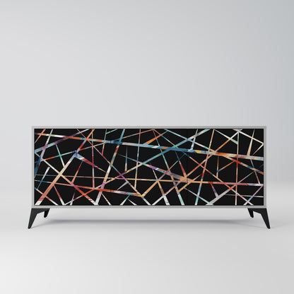 POLYGON VERVE 3-Door Sideboard in Grey Finish