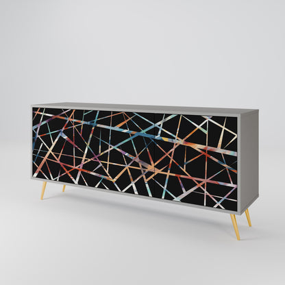 POLYGON VERVE 3-Door Sideboard in Grey Finish