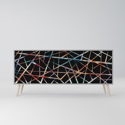 POLYGON VERVE 3-Door Sideboard in Grey Finish