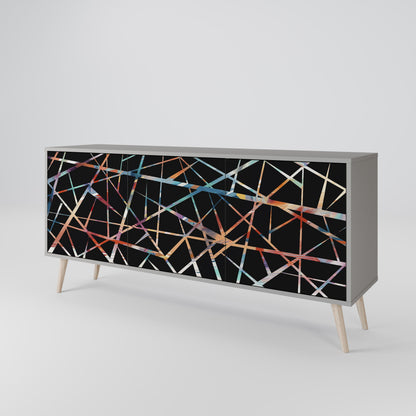 POLYGON VERVE 3-Door Sideboard in Grey Finish