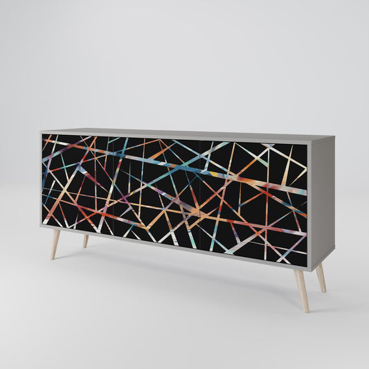POLYGON VERVE 3-Door Sideboard in Grey Finish