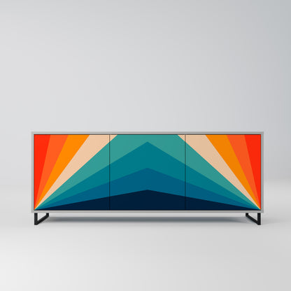 PRISM CONCUSSION 3-Door Sideboard in Grey Finish