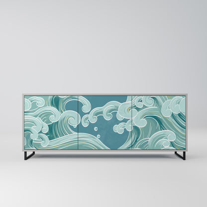 Credenza a 3 ante ASIAN SWAY in finitura grigia