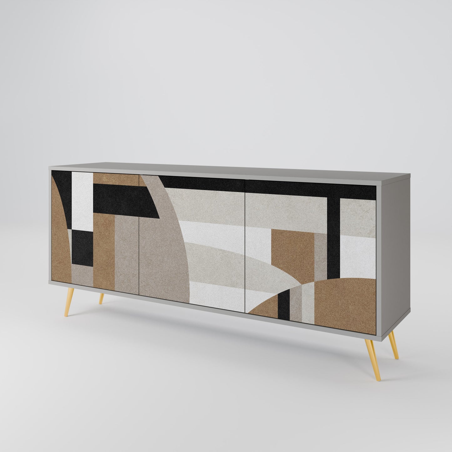 DELICATE MEMENTO 3-Door Sideboard in Grey Finish