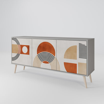 Credenza SPACE AROUND a 3 ante in finitura grigia
