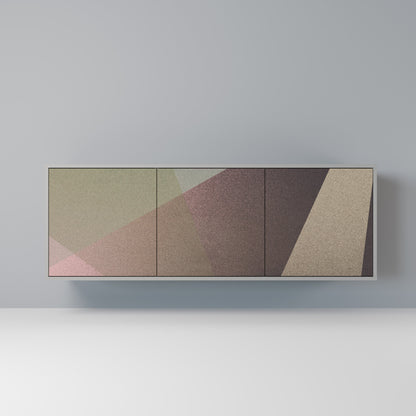 Credenza a 3 ante BEIGE GEOMETRY in finitura grigia