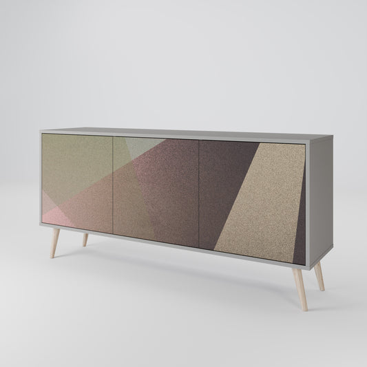 Credenza a 3 ante BEIGE GEOMETRY in finitura grigia