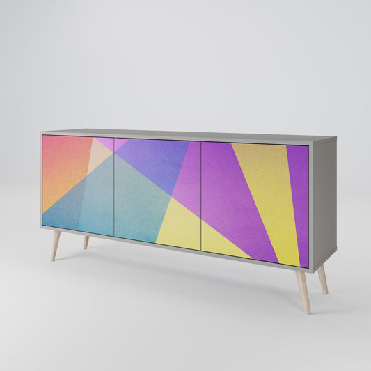 Credenza a 3 ante BRIGHT GEOMETRY in finitura grigia