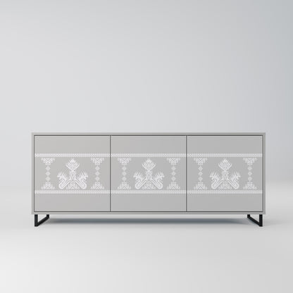 THAI GRAY 3-Door Sideboard in Grey Finish