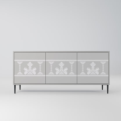 THAI GRAY 3-Door Sideboard in Grey Finish