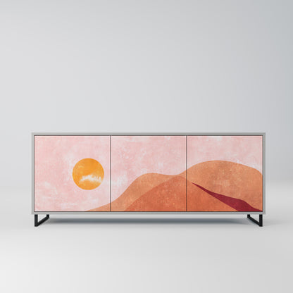 LUMINOUS SUNLIGHT 3-Door Sideboard in Grey Finish