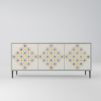 PATTERNED PRISM 3-Door Sideboard in Grey Finish