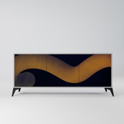HOLLOW TIME 3-Door Sideboard in Grey Finish