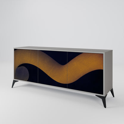 HOLLOW TIME 3-Door Sideboard in Grey Finish