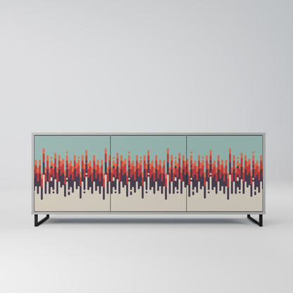 CHROMA CONTOURS 3-Door Sideboard in Grey Finish