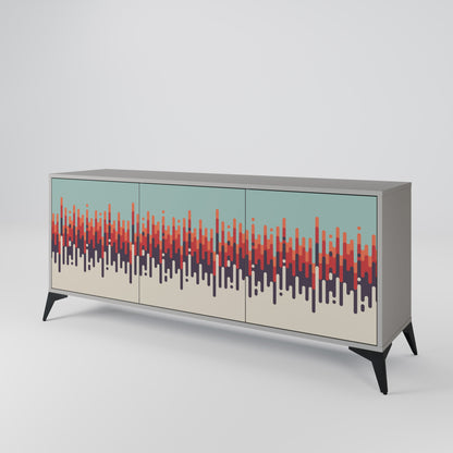 CHROMA CONTOURS 3-Door Sideboard in Grey Finish