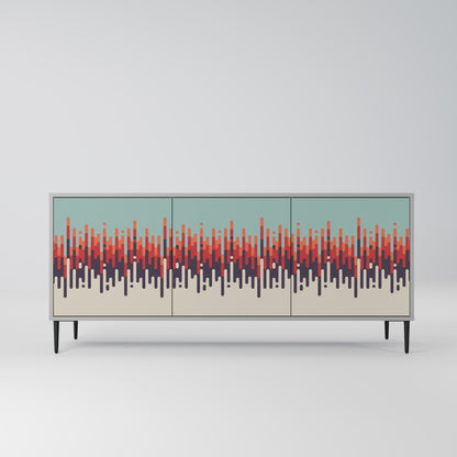 CHROMA CONTOURS 3-Door Sideboard in Grey Finish